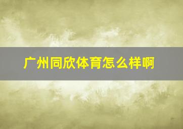 广州同欣体育怎么样啊