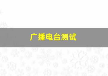 广播电台测试