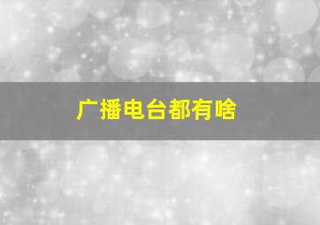 广播电台都有啥