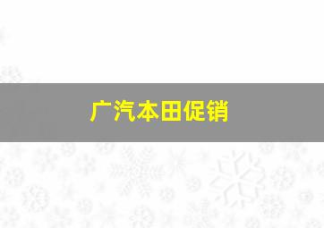 广汽本田促销