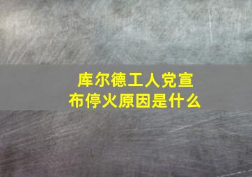 库尔德工人党宣布停火原因是什么