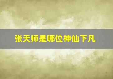 张天师是哪位神仙下凡