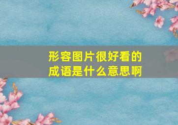 形容图片很好看的成语是什么意思啊