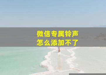 微信专属铃声怎么添加不了