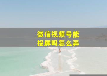 微信视频号能投屏吗怎么弄