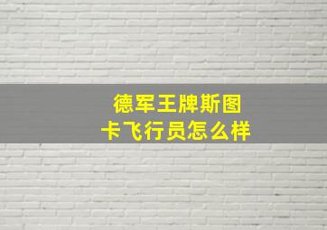 德军王牌斯图卡飞行员怎么样