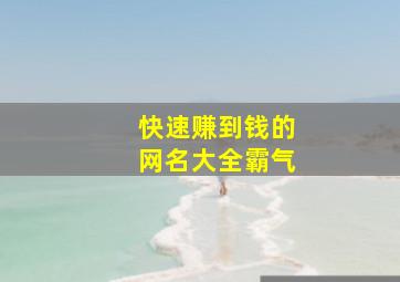 快速赚到钱的网名大全霸气