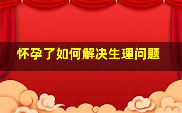 怀孕了如何解决生理问题