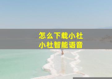 怎么下载小杜小杜智能语音