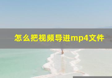 怎么把视频导进mp4文件