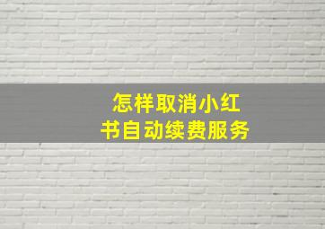 怎样取消小红书自动续费服务