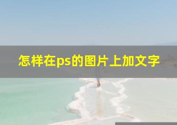 怎样在ps的图片上加文字