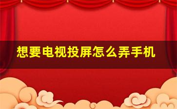 想要电视投屏怎么弄手机