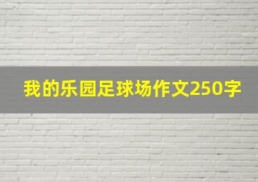 我的乐园足球场作文250字