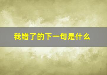 我错了的下一句是什么