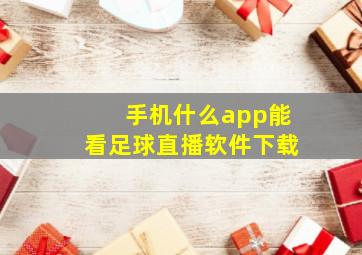 手机什么app能看足球直播软件下载