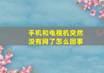 手机和电视机突然没有网了怎么回事