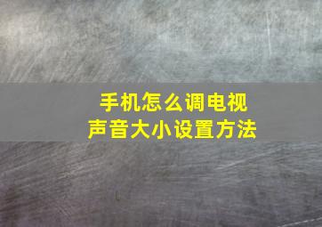 手机怎么调电视声音大小设置方法