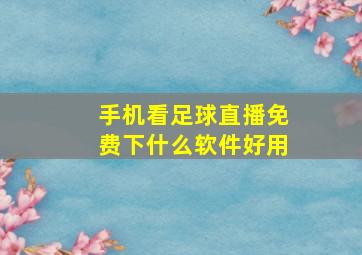 手机看足球直播免费下什么软件好用