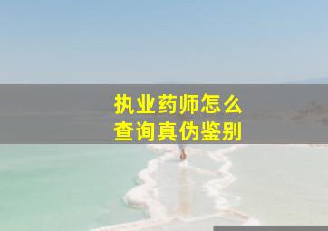 执业药师怎么查询真伪鉴别