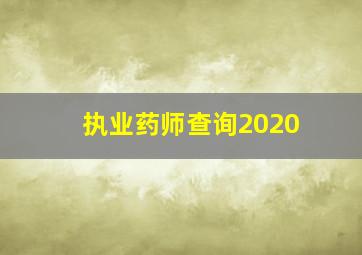 执业药师查询2020