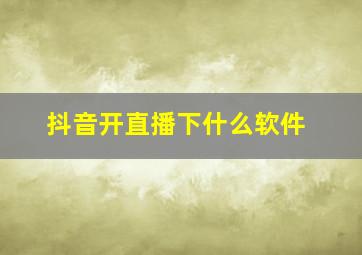 抖音开直播下什么软件