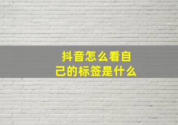 抖音怎么看自己的标签是什么