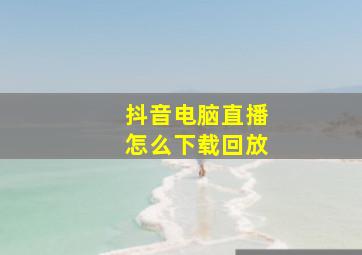 抖音电脑直播怎么下载回放