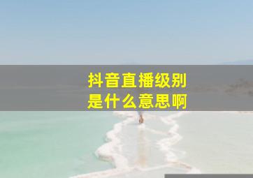 抖音直播级别是什么意思啊