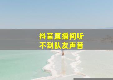 抖音直播间听不到队友声音