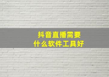 抖音直播需要什么软件工具好