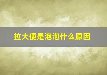 拉大便是泡泡什么原因