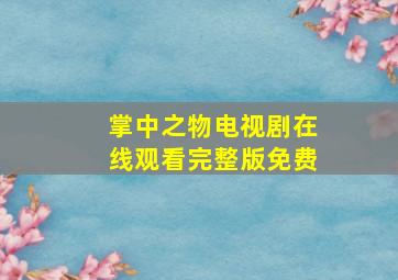 掌中之物电视剧在线观看完整版免费