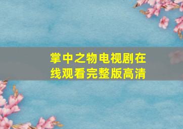 掌中之物电视剧在线观看完整版高清