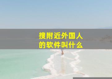 搜附近外国人的软件叫什么