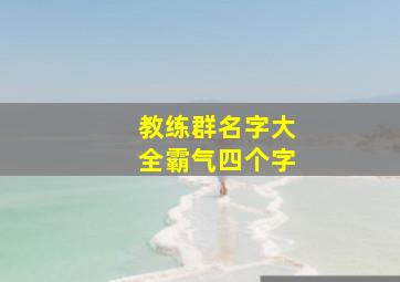 教练群名字大全霸气四个字