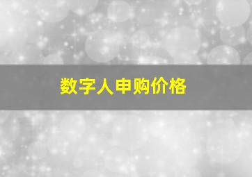 数字人申购价格