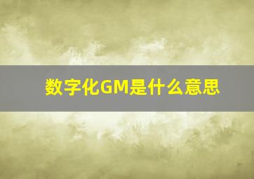 数字化GM是什么意思