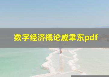 数字经济概论戚聿东pdf