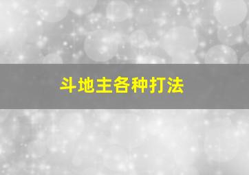 斗地主各种打法