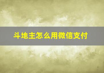 斗地主怎么用微信支付