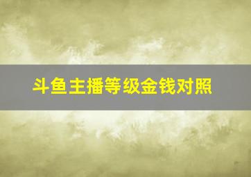 斗鱼主播等级金钱对照