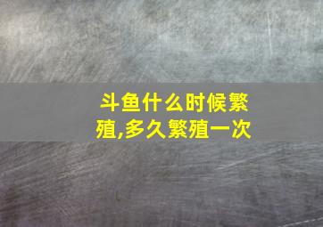 斗鱼什么时候繁殖,多久繁殖一次