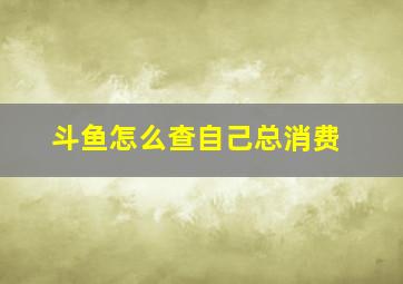 斗鱼怎么查自己总消费