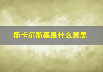 斯卡尔斯基是什么意思