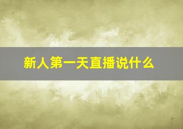 新人第一天直播说什么