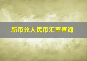 新币兑人民币汇率查询