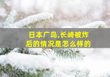 日本广岛,长崎被炸后的情况是怎么样的