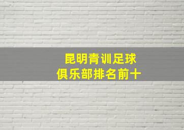 昆明青训足球俱乐部排名前十