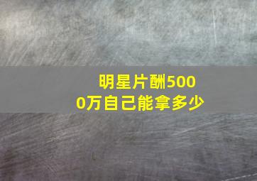 明星片酬5000万自己能拿多少